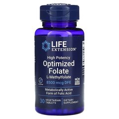 Life Extension High Potency Optimized Folate 8,500 mcg DFE 30 табл. Фолиевая кислота (B-9)