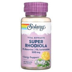 Solaray Vital Extracts Super Rhodiola 500 mg 60 капсул Родіола