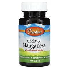 Carlson Chelated Manganese 20 mg 100 табл. Другие минералы