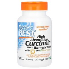 Doctor's Best High Absorption Curcumin 1,000 mg 120 капсул Куркума та Куркумін